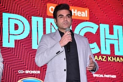 Mumbai: Actor Arbaaz Khan addresses during the debut of his celebrity chat show "Pinch" in Mumbai, on March 6, 2019. (Photo: IANS)