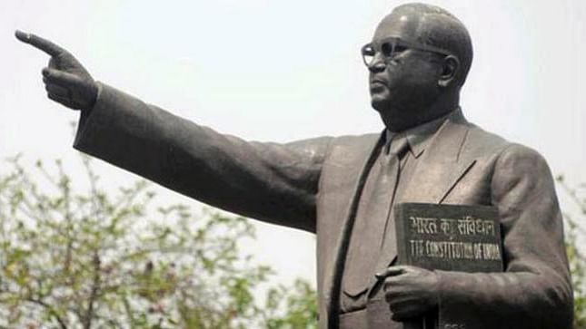 A statue of B.R. Ambedkar  in UP’s Azamgarh.