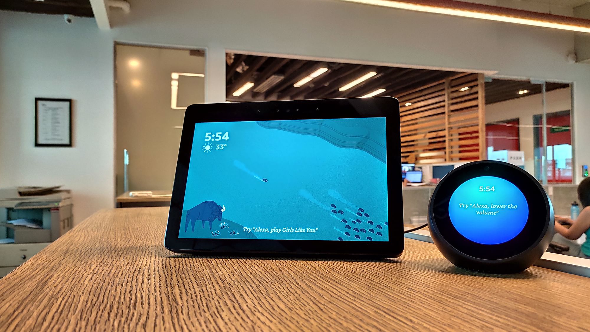 The Amazon Echo Show (left) has been launched in India at Rs 22,995.