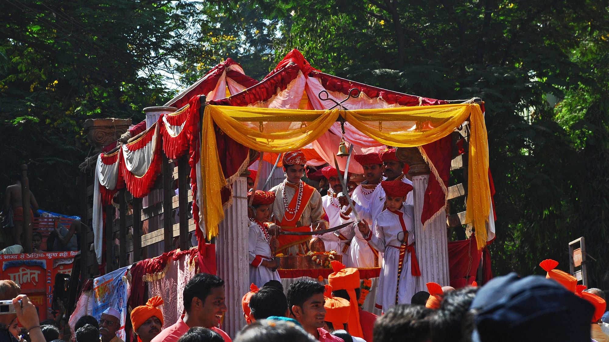 A new year procession on Gudi Padwa festival in Dombivli, Maharashtra.