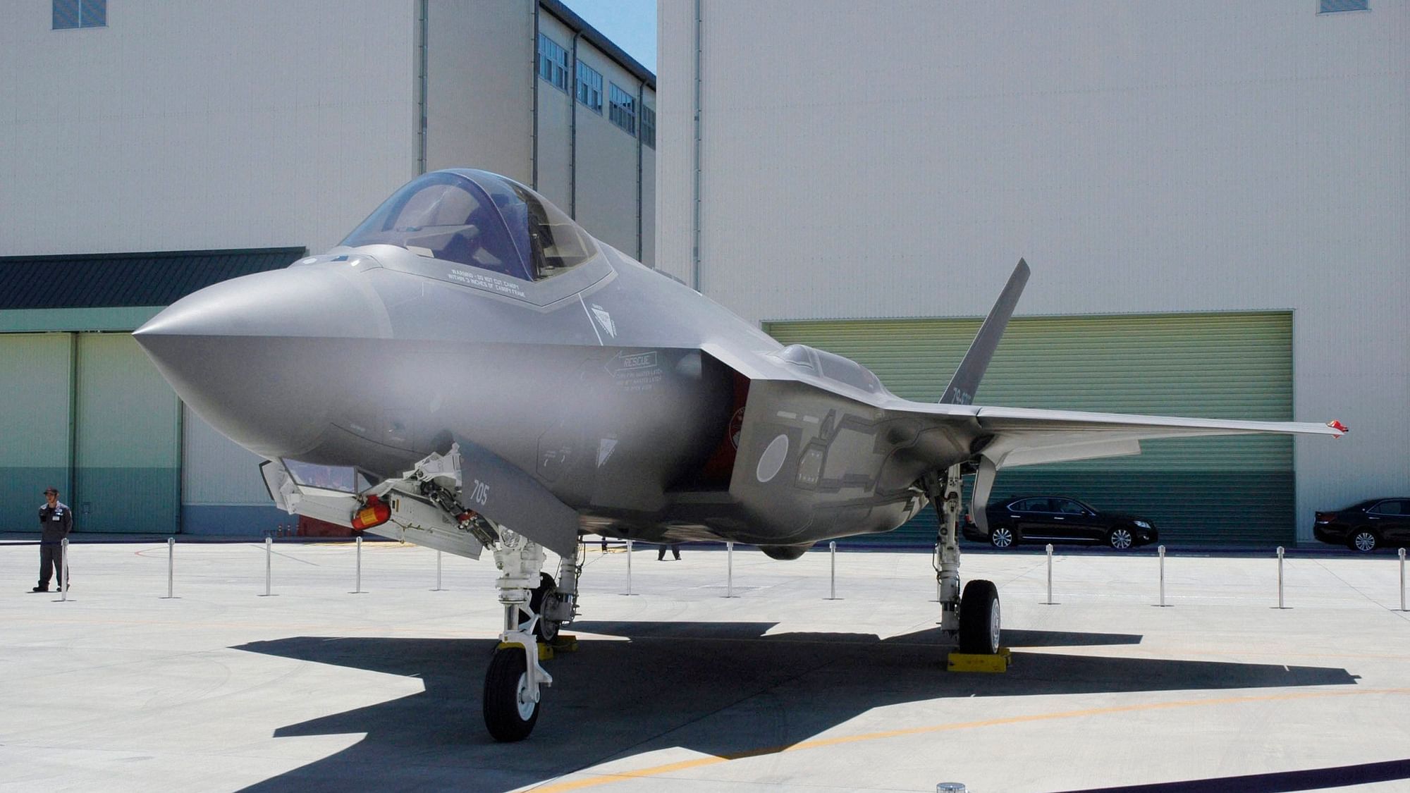 This June 2017  photo shows Japan Air Self-Defense Forces F-35A stealth jet at a factory of Mitsubishi Heavy Industries, in Toyoyama, central Japan. A search was underway for the Japanese fighter jet Tuesday, 9 April 2019, after it disappeared from radar during a flight exercise in northern Japan, defense officials said.