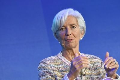 SINGAPORE, Nov. 8, 2018 (Xinhua) -- International Monetary Fund Managing Director Christine Lagarde attends the closing session of the New Economy Forum in Singapore on Nov 7, 2018. (Xinhua/Then Chih Wey/IANS)