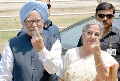 Prime Minister Manmohan Singh and his wife Gursharan Kaur . (File Photo: IANS)
