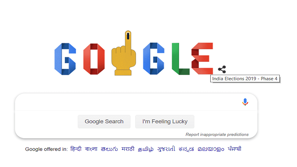 Google Doodle on Phase 4: Google Shares Voting Tips Again on India Elections 2019 With a Doodle