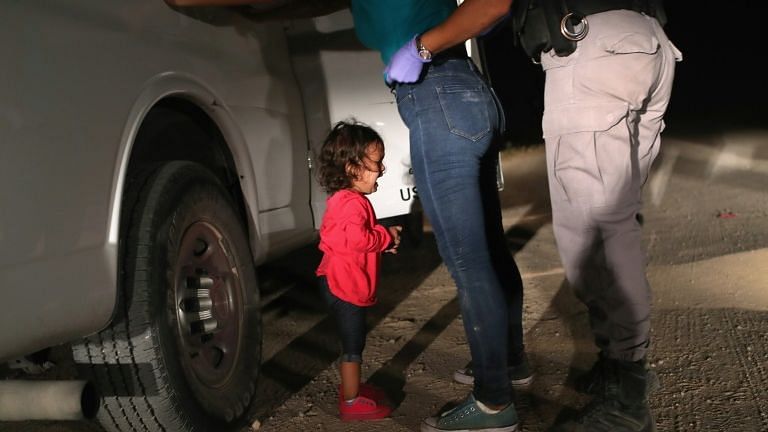 The crying toddler at US border.