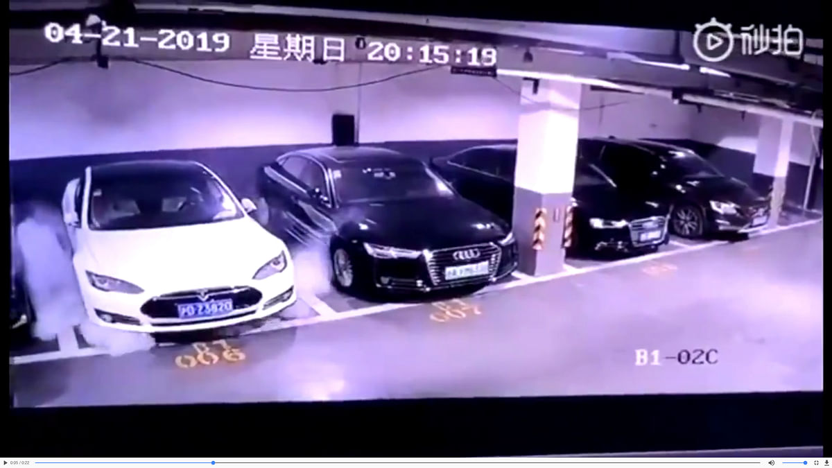 Reports of a Tesla Model S catching fire in a parking lot in Shanghai have sparked concerns over their safety.