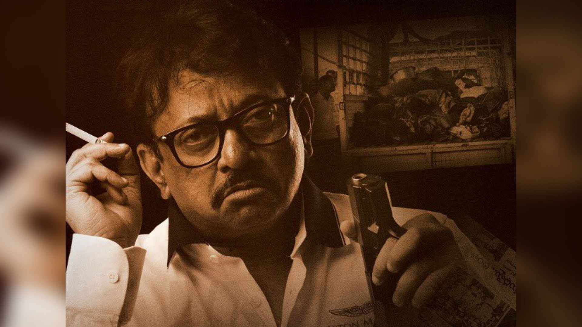Ram Gopal Varma in a poster for his upcoming film <i>Cobra</i>.