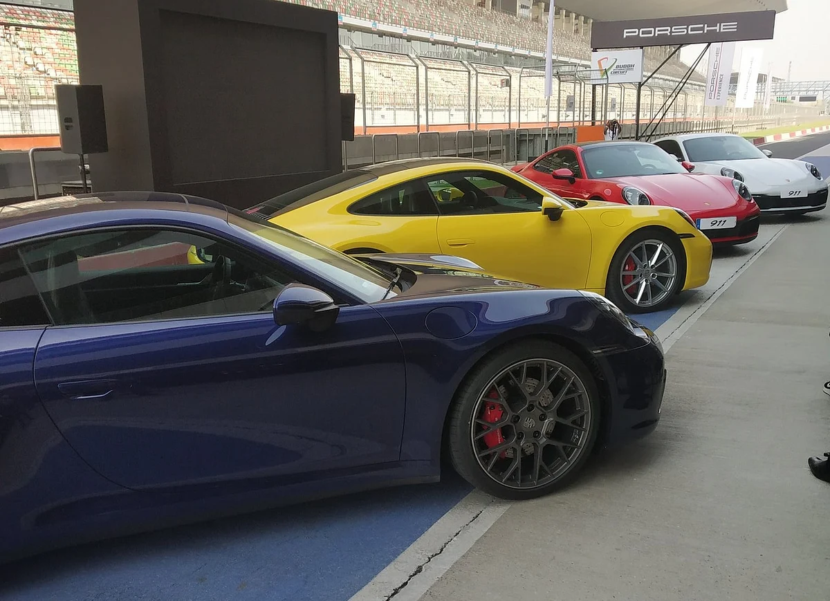 The Porsche 911 gets 20-inch wheels in front and 21-inch at the rear.