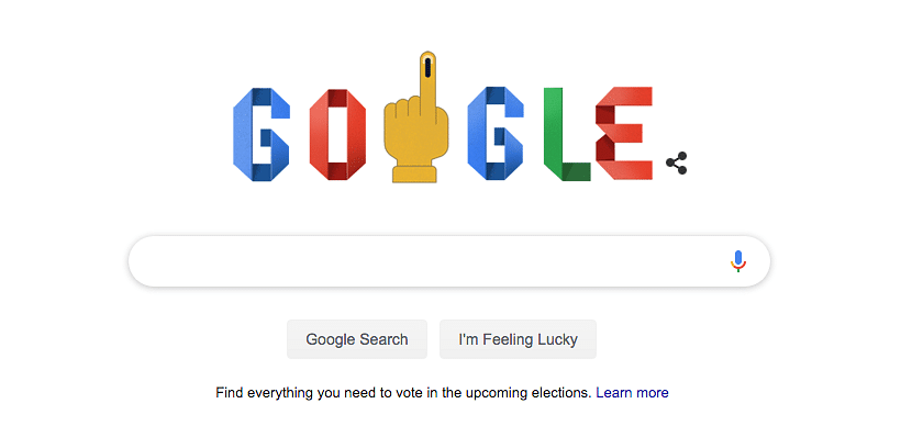 Google Doodle marks second phase of polling form Lok Sabha Elections 2019. 