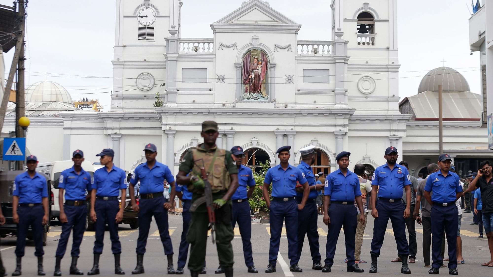 The officials said that the temporary move was meant to curtail the spread of false information and ease tensions. Forces here are seen guarding the area around St. Anthony’s Shrine after Sunday’s bombings.