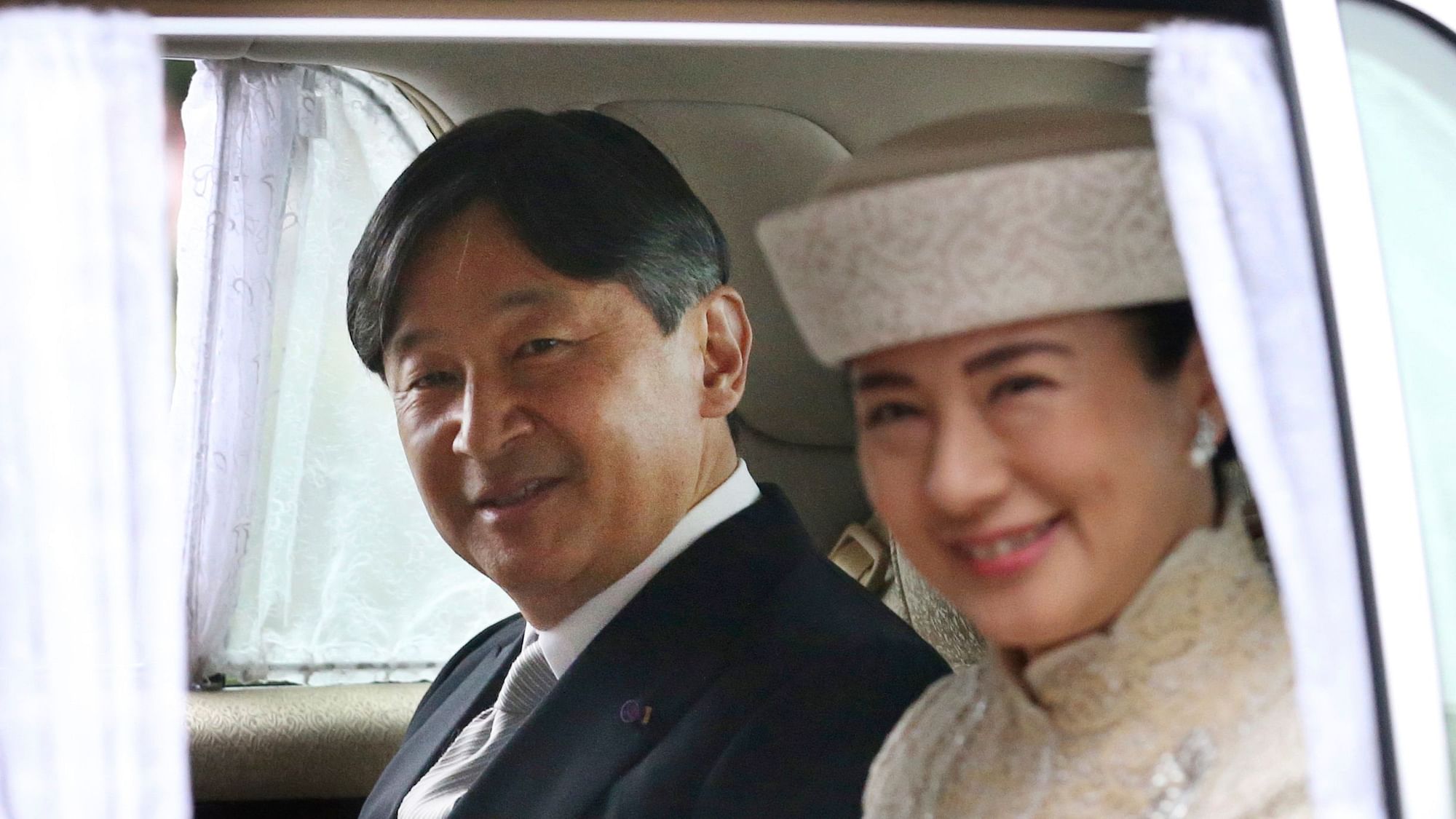 Japan’s Crown Prince Naruhito and Crown Princess Masako arrive at Imperial Palace to attend the ceremony of Emperor Akihito’s abdication in Tokyo, on 30 April.