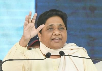 Mysuru: Bahujan Samaj Party (BSP) supremo Mayawati addresses during an election campaign rally in Mysuru on April 10, 2019. (Photo: IANS)