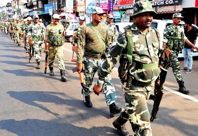 Central forces are being deployed to man more than 92 per cent of the polling stations in the third phase of Lok Sabha elections in West Bengal due on April 23, an official said on Saturday. (Photo: IANS)
