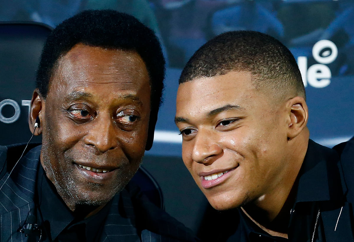 After exchanging praise for one another for months, Pele and Mbappe finally met on Tuesday in Paris.
