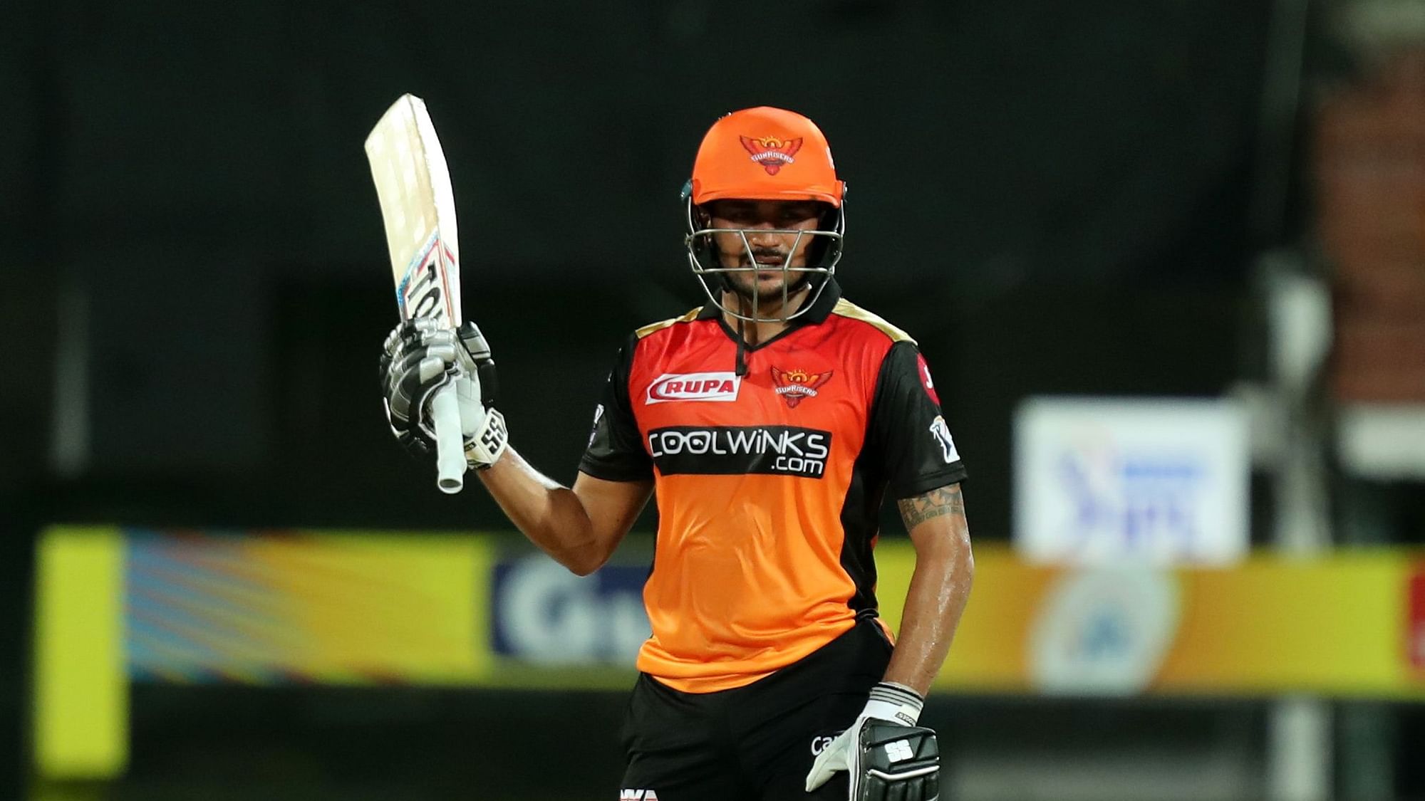 Manish Pandey smashed an unbeaten 83 against Chennai Super Kings on Tuesday in Chennai.