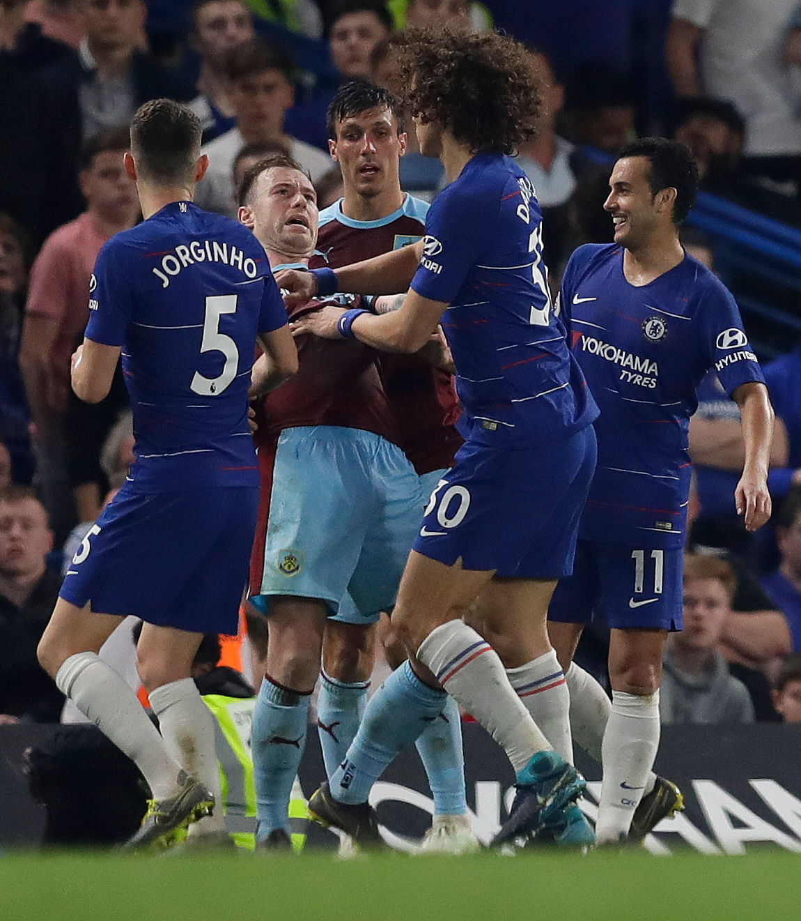 Kante and Gonzalo Higuain put Chelsea on top at Stamford Bridge after Jeff Hendrick had given Burnley an early lead.