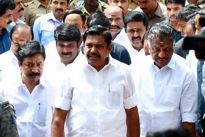 Tamil Nadu Chief Minister E K Palaniswami and Deputy Chief Minister O Panneerselvam. (Photo: IANS)