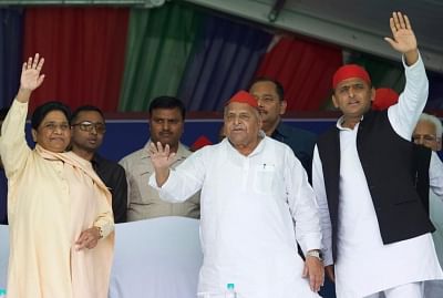 Mainpuri (UP): Bahujan Samaj Party (BSP) chief Mayawati, Samajwadi Party (SP) founder Mulayam Singh Yadav and the party