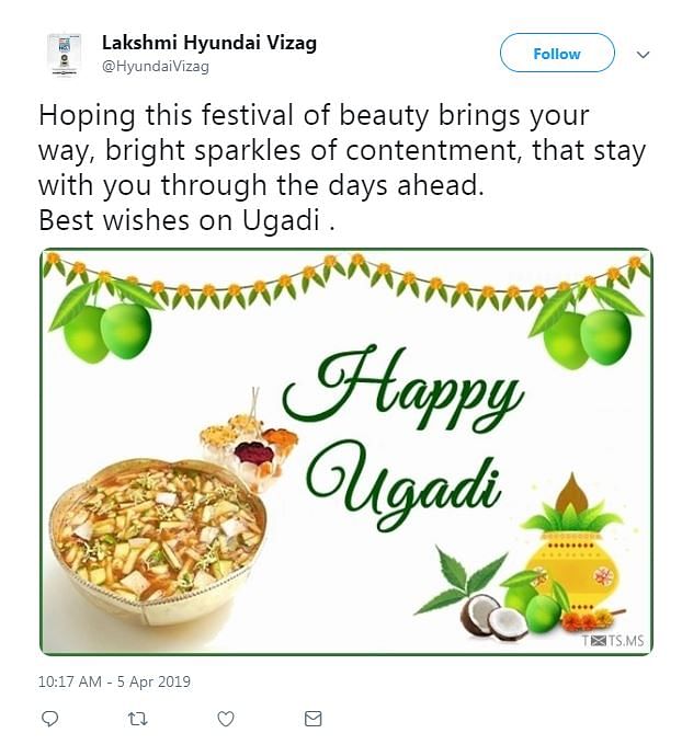 India is celebrating Ugadi on Saturday, 6 April 2019. 