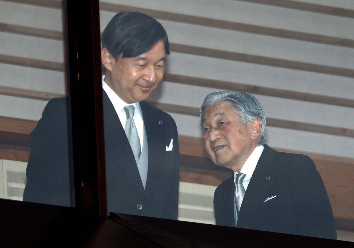 His reign runs through midnight when his son Crown Prince Naruhito becomes new emperor and his era begins.