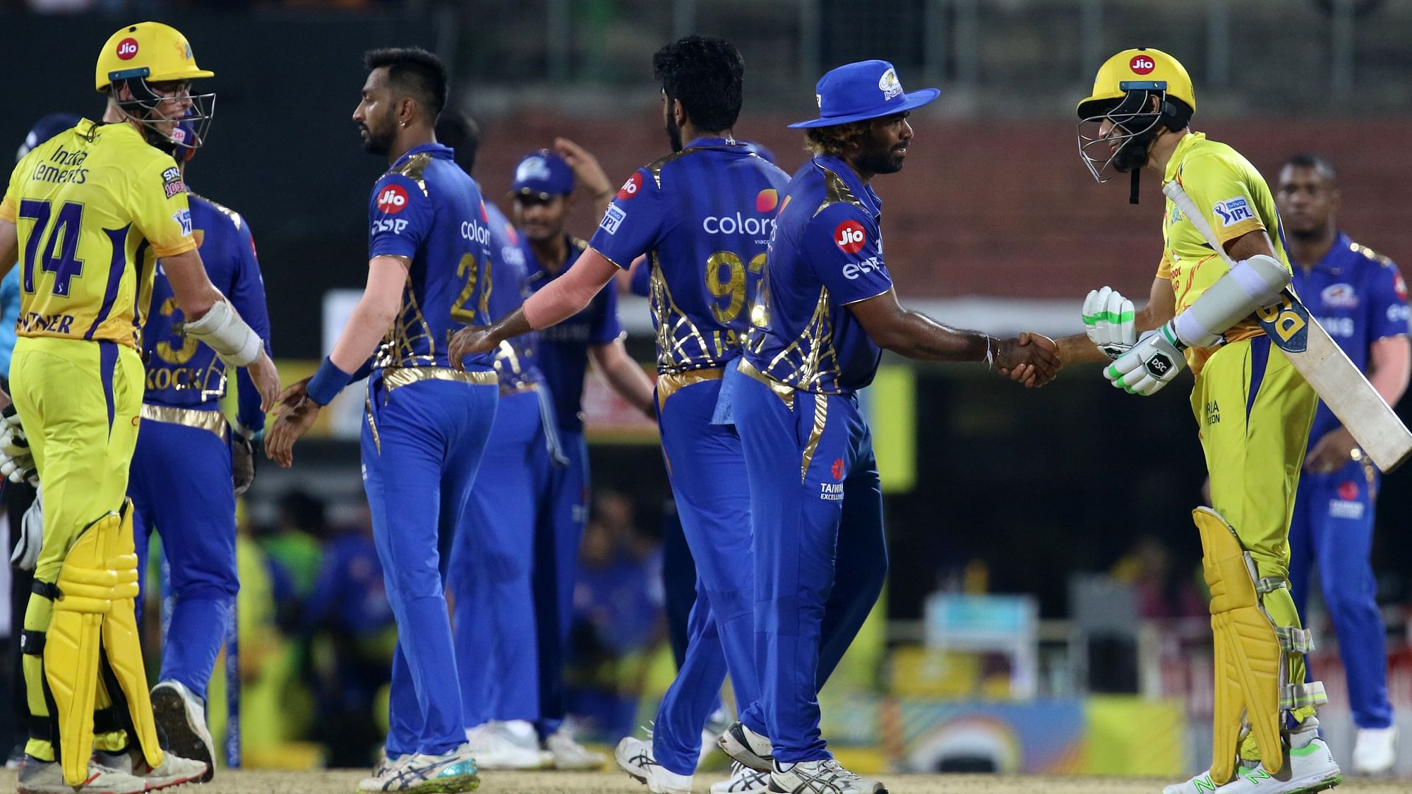 Chasing 156 for victory, Chennai Super Kings were bowled out for 109 against Mumbai Indians in Chennai on Friday.