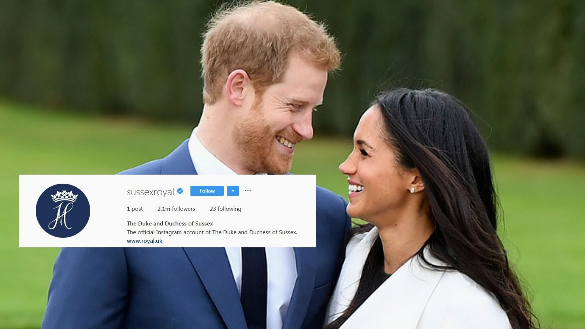 Prince Harry and Meghan Markle are now on Instagram at <a href="https://www.instagram.com/sussexroyal/">@SussexRoyal</a>.