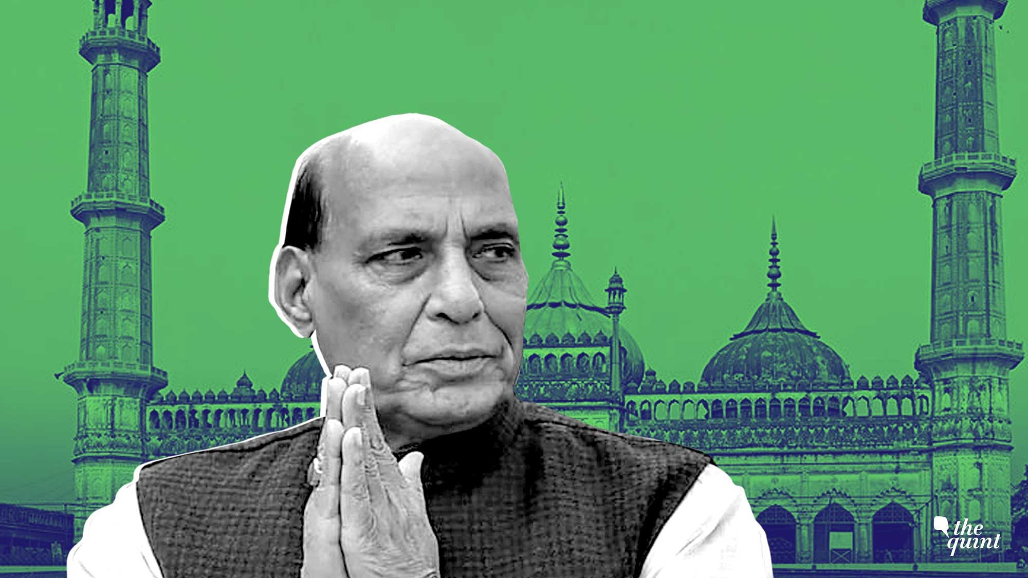 Image of Rajnath Singh against backgrounf of Lucknow’s Imambada, used for representational purposes.