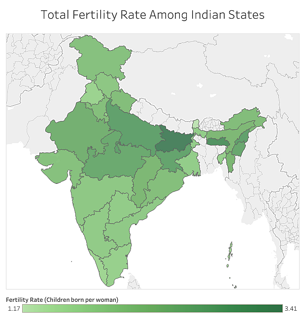 Total Fertility Rate Among Indian States