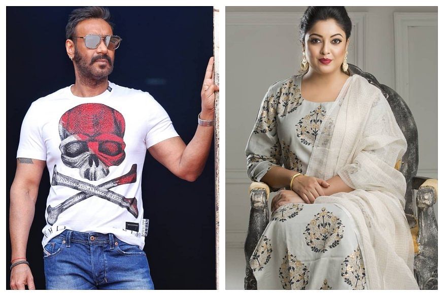 Ajay Devgn (L) and Tanushree Dutta (R).