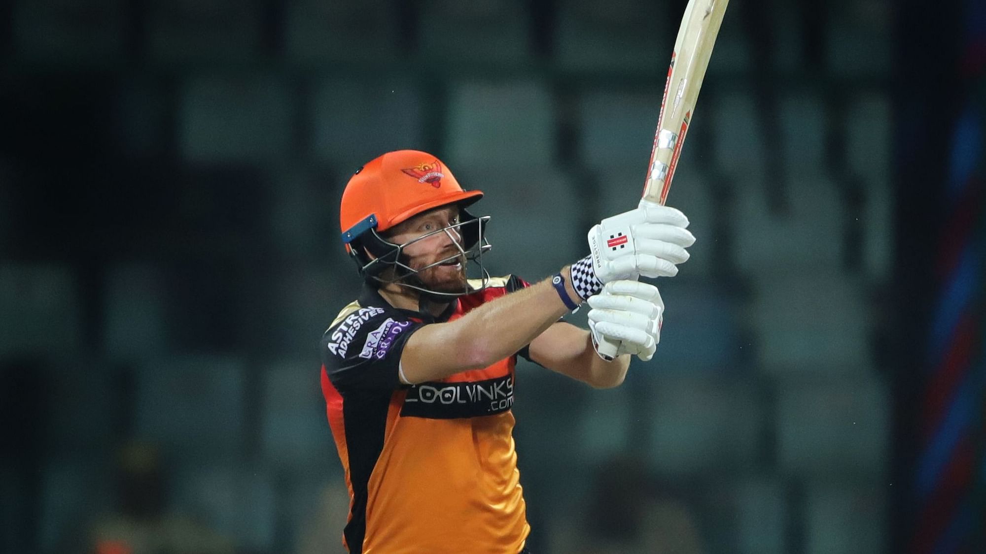 Jonny Bairstow of Sunrisers Hyderabad bats during match 16 of the Vivo Indian Premier League Season 12, 2019 between the Delhi Capitals and the Sunrisers Hyderabad held at the Feroz Shah Kotla Ground, Delhi on the 4th April 2019&nbsp;
