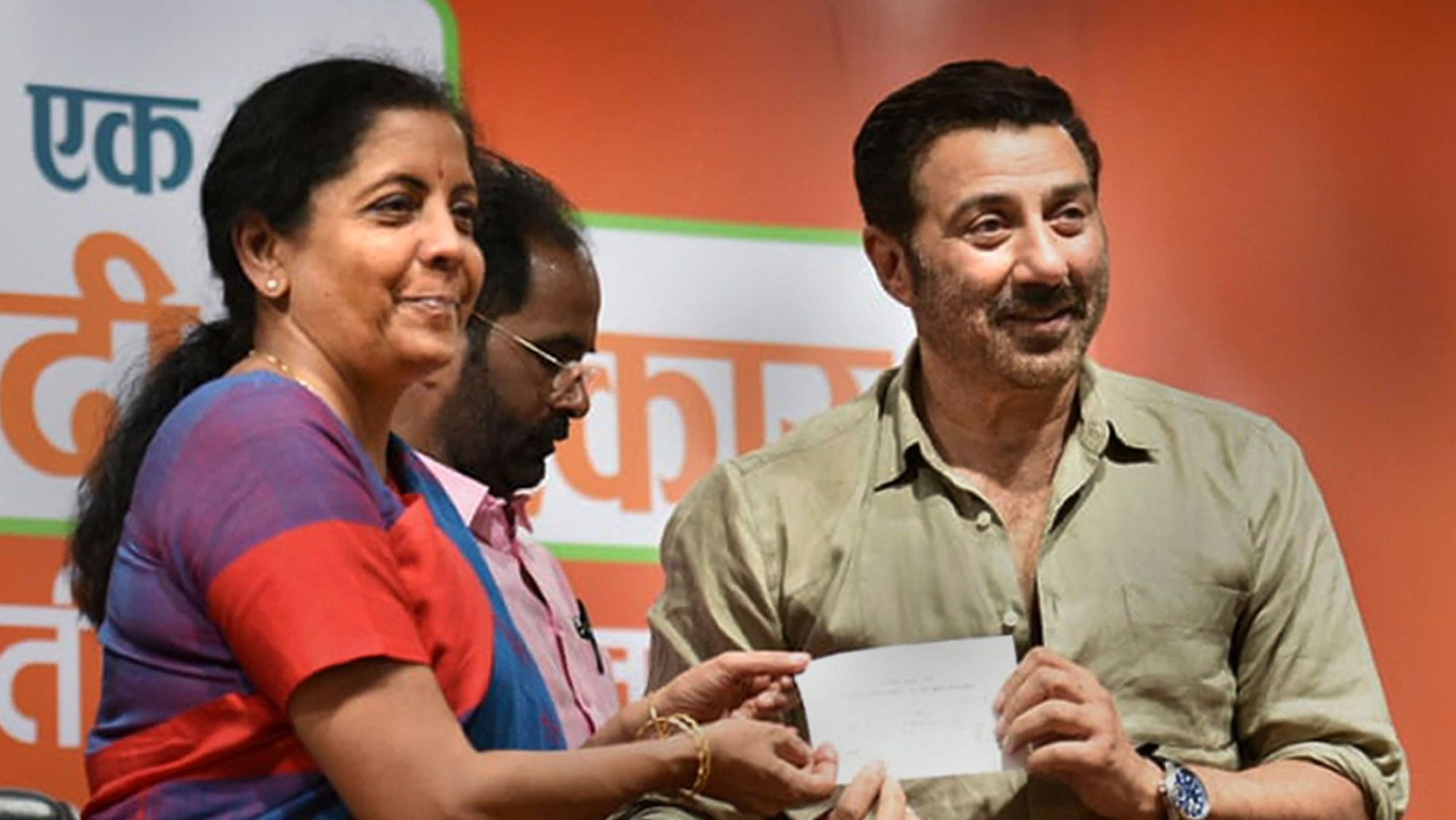 Sunny Deol joined the BJP in the presence of Nirmala Sitharaman and Piyush Goyal.