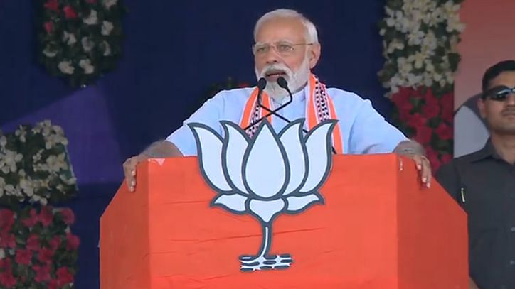 PM Modi during an election rally.