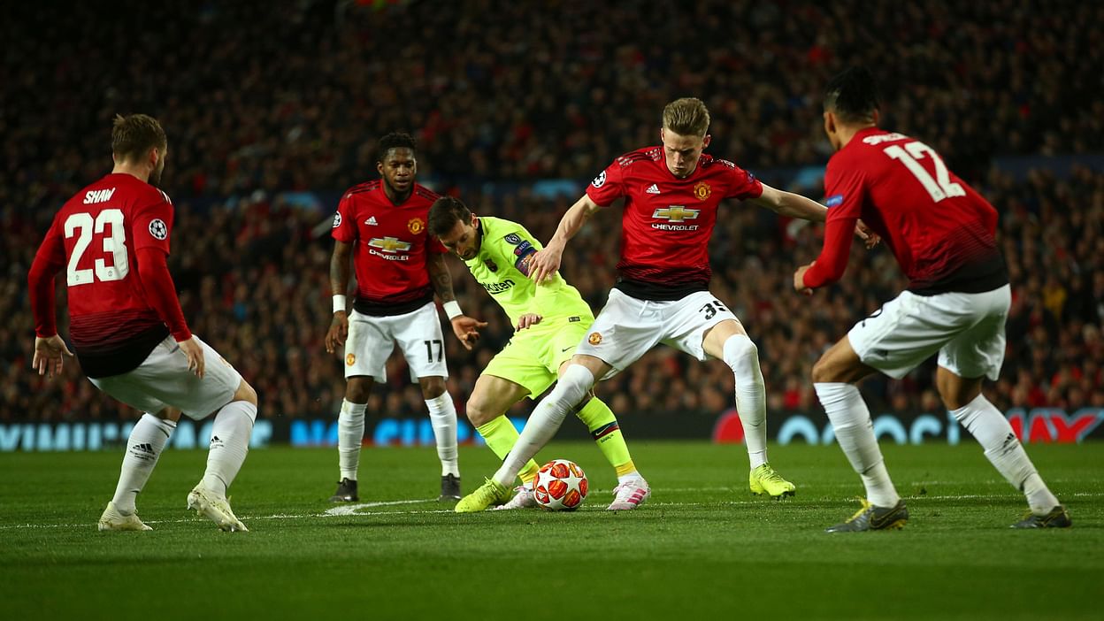 Champions League Messi Left Bloodied As Man U Gets Physical In Loss To Barcelona