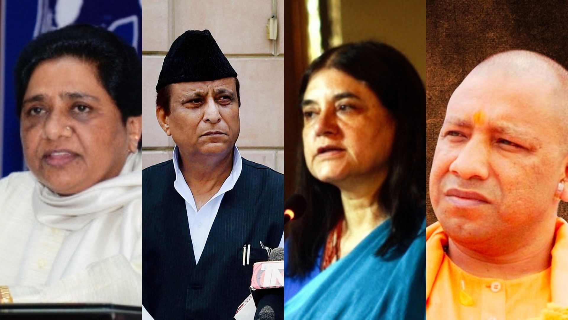 BSP chief Mayawati, SP leader Azam Khan, Union Minister Maneka Gandhi and UP Chief Minister Yogi Adityanath. 