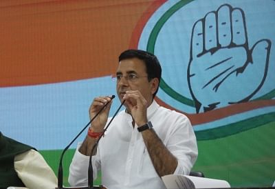 New Delhi: Congress spokesperson Randeep Singh Surjewala addresses a press conference in New Delhi, on March 22, 2019. (Photo: IANS)