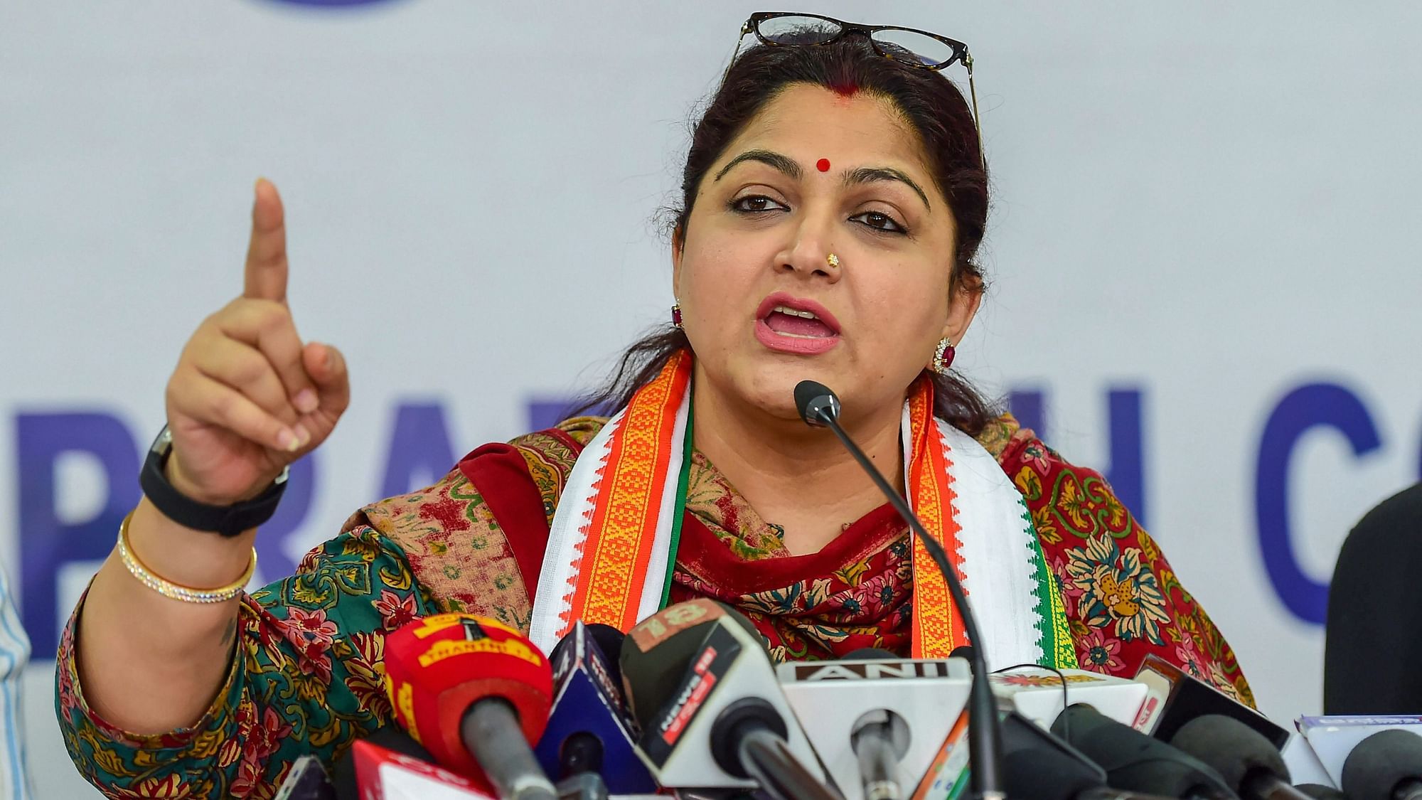 Actress turned politician and Congress’ spokesperson Khushbu Sundar.&nbsp;
