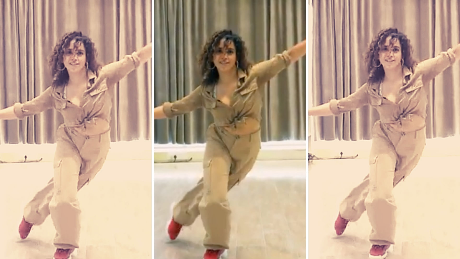 Sanya Malhotra dances to rapper Naezy’s track ‘Aafat Wapas’.