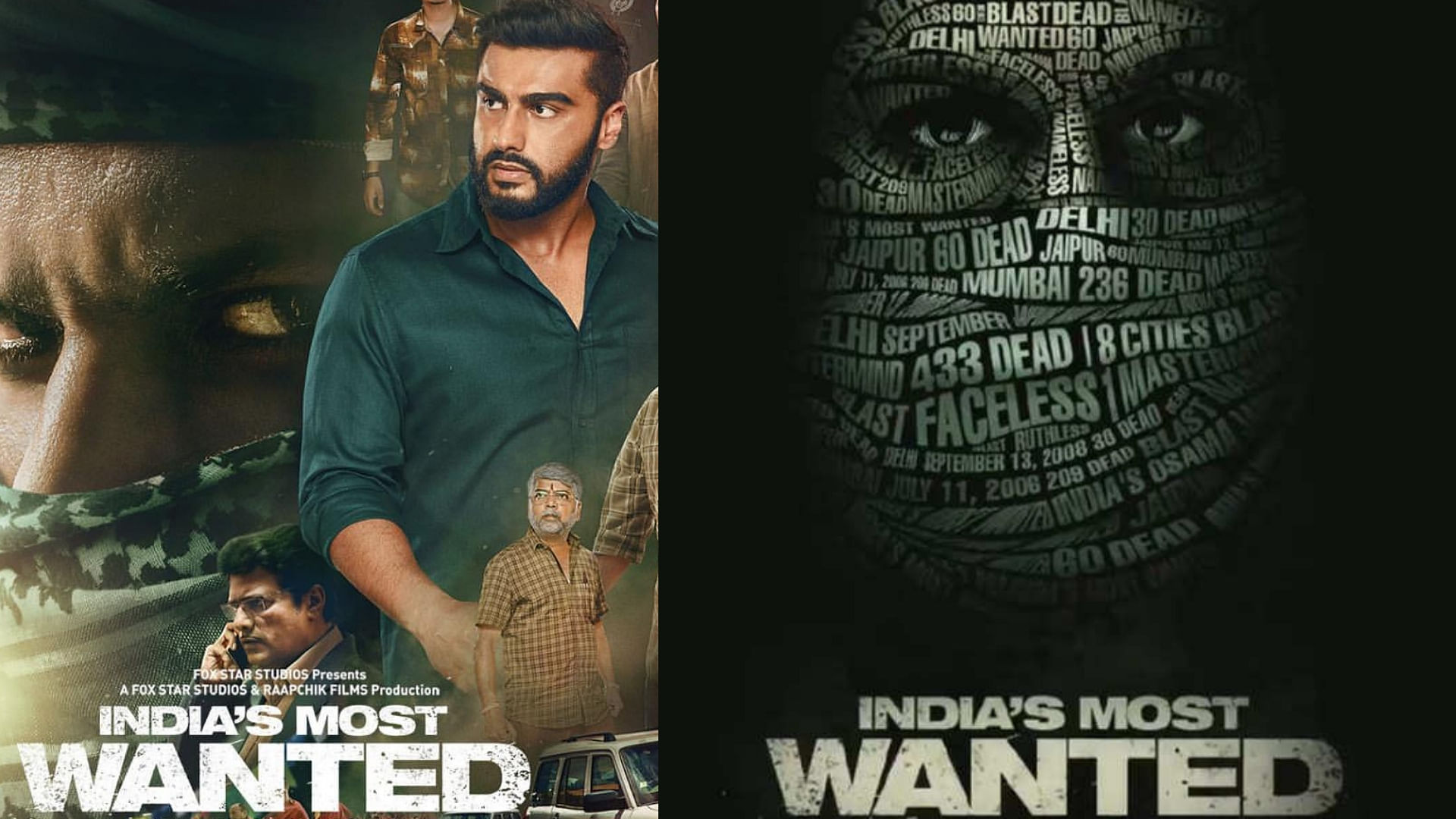Arjun Kapoor on the poster of <i>India’s Most Wanted.</i>