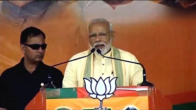 Sasaram: Prime Minister Narendra Modi addresses a BJP rally in Sasaram, Bihar on May 14, 2019. (Photo: IANS)