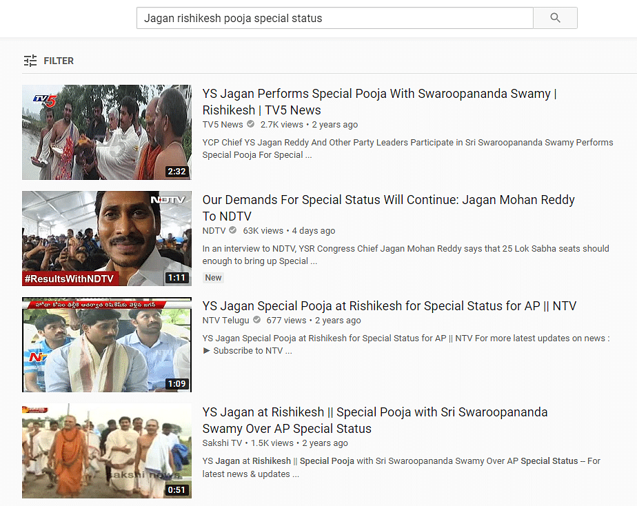 A old video  has been falsely shared as Jagan Mohan Reddy converting from Christianity to Hinduism .