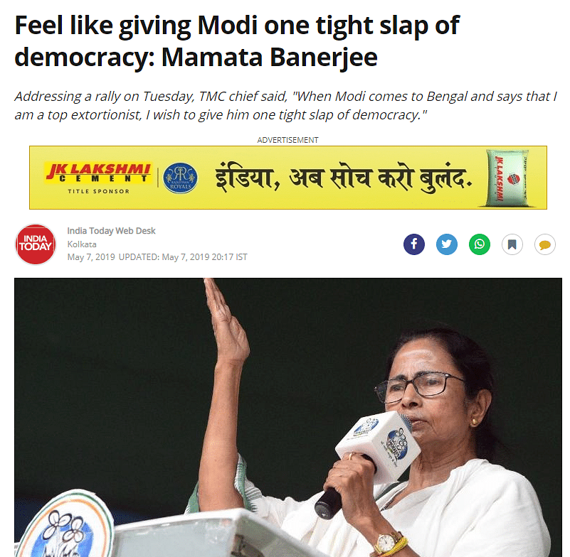 Many news organisations misquoted Mamata Banerjee and reported that she wanted to slap Modi. 