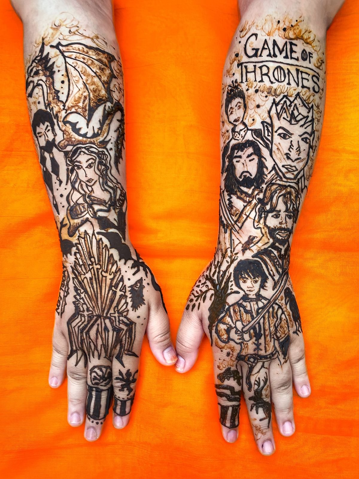 This Henna Artist Gives the Perfect Shout-out to Game of Thrones, Avengers Fans