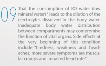 Drinking mineral deficient RO water may result in long-term health problems.