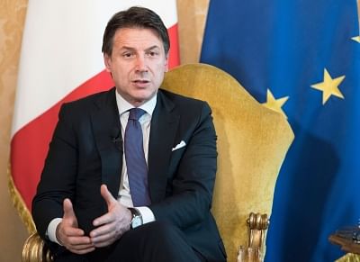 ROME, March 21, 2019 (Xinhua) -- Italian Prime Minister Giuseppe Conte reacts during a joint interview with Xinhua and other Chinese media in Rome, capital of Italy, March 20, 2019. (Xinhua/Chigi Palace Press Office/IANS)