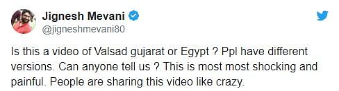 The video is not from Valsad, as claimed by Mevani, but from Syria’s Daraa city.