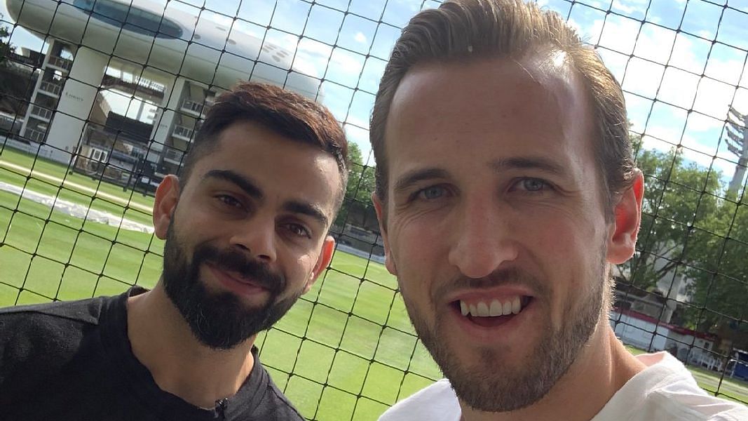 Harry Kane (right) has confessed in the past that he is a huge fan of Virat Kohli.