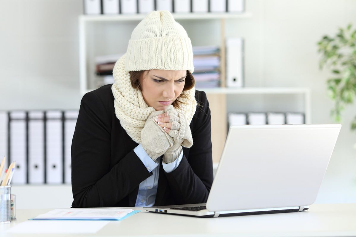 Women feel colder than men, but they have to work in a setup made according to the male body.