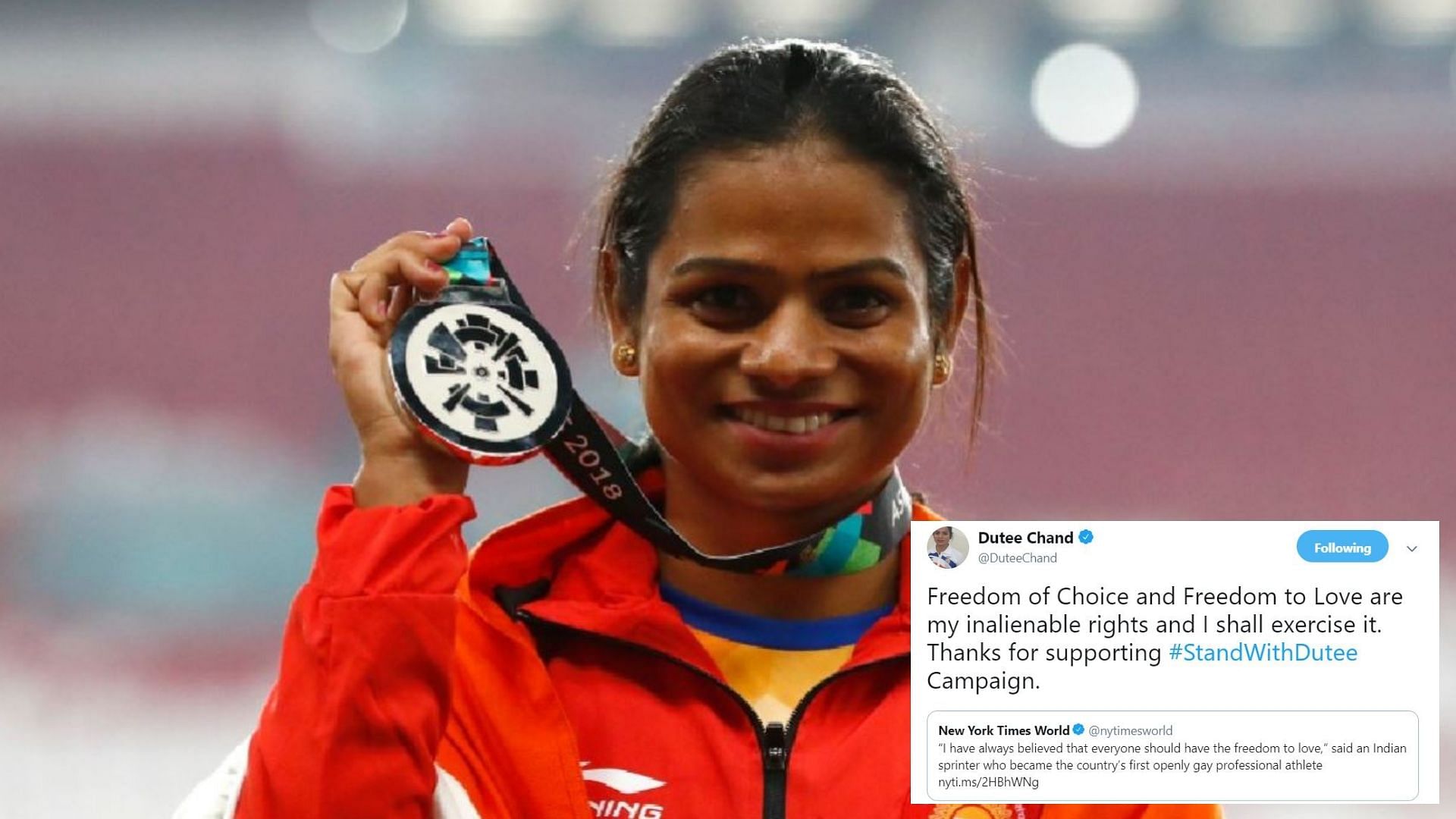 After a lot of controversy regarding a fake account by her name, Dutee Chand finally got her twitter handle verified.