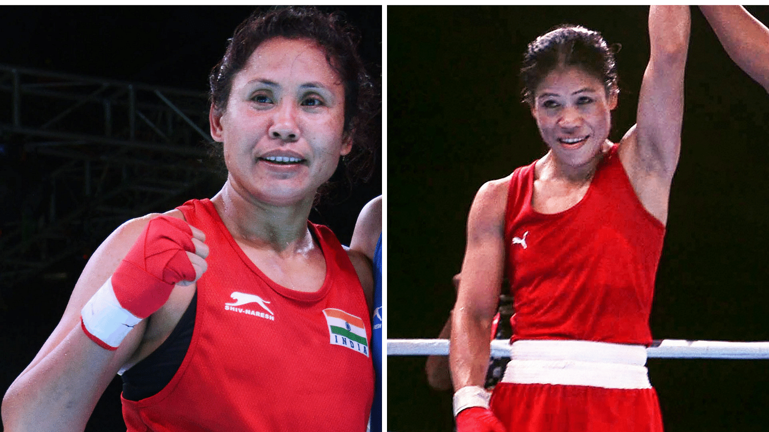File picture of Sarita Devi (left) and Mary Kom.