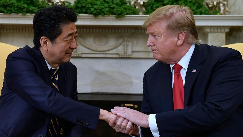 Japan Prime Minister Shinzo Abe with US President Donald Trump.